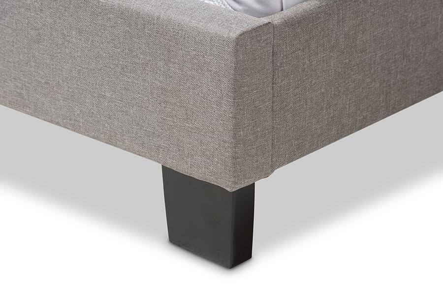 Baxton Studio Lexi Modern and Contemporary Light Grey Fabric Upholstered King Size Bed