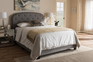 Baxton Studio Lexi Modern and Contemporary Light Grey Fabric Upholstered Full Size Bed