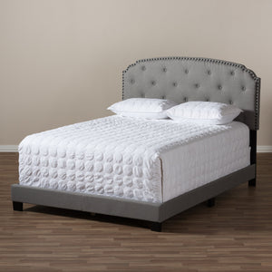 Baxton Studio Lexi Modern and Contemporary Light Grey Fabric Upholstered Full Size Bed