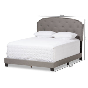 Baxton Studio Lexi Modern and Contemporary Light Grey Fabric Upholstered King Size Bed