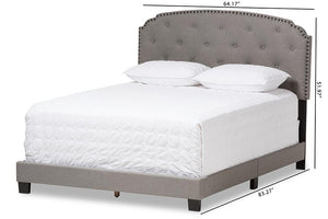 Baxton Studio Lexi Modern and Contemporary Light Grey Fabric Upholstered Full Size Bed