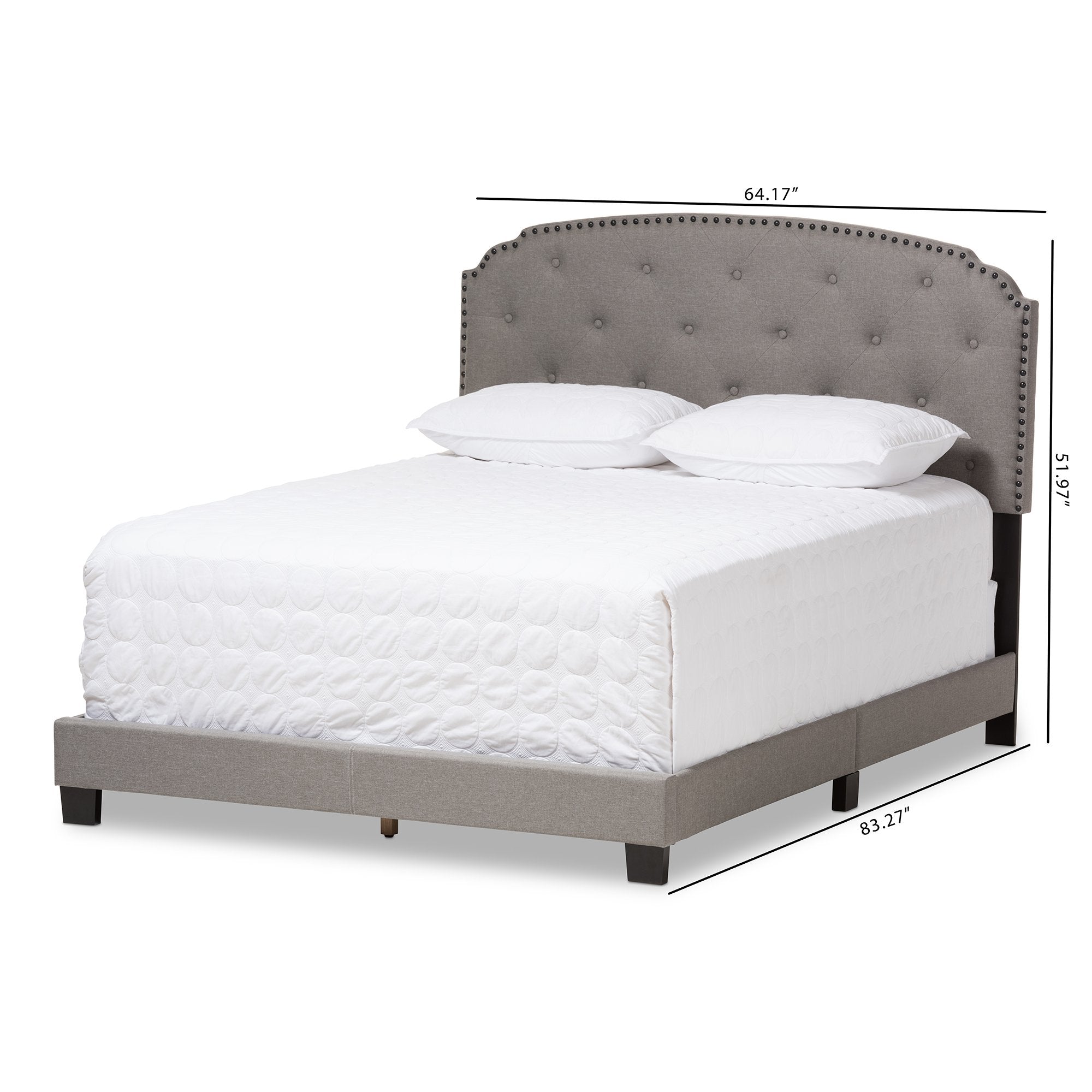 Baxton Studio Lexi Modern and Contemporary Light Grey Fabric Upholstered Full Size Bed