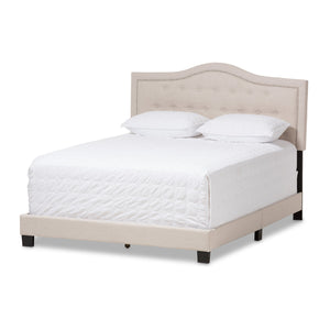 Baxton Studio Emerson Modern and Contemporary Light Beige Fabric Upholstered King Size Bed