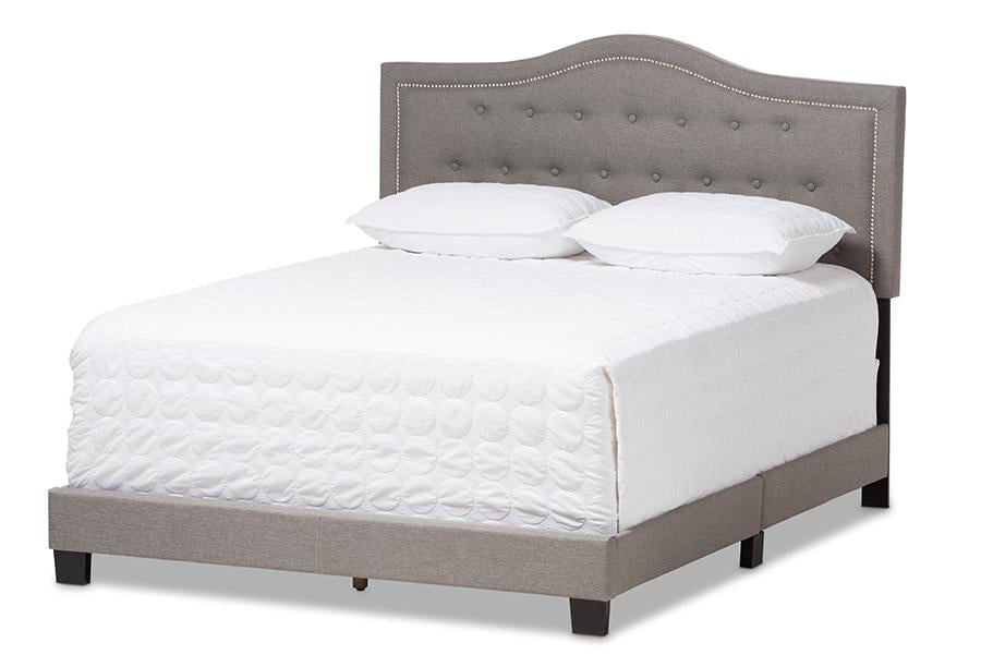 Baxton Studio Emerson Modern and Contemporary Light Grey Fabric Upholstered Full Size Bed