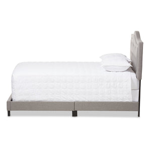 Baxton Studio Emerson Modern and Contemporary Light Grey Fabric Upholstered King Size Bed