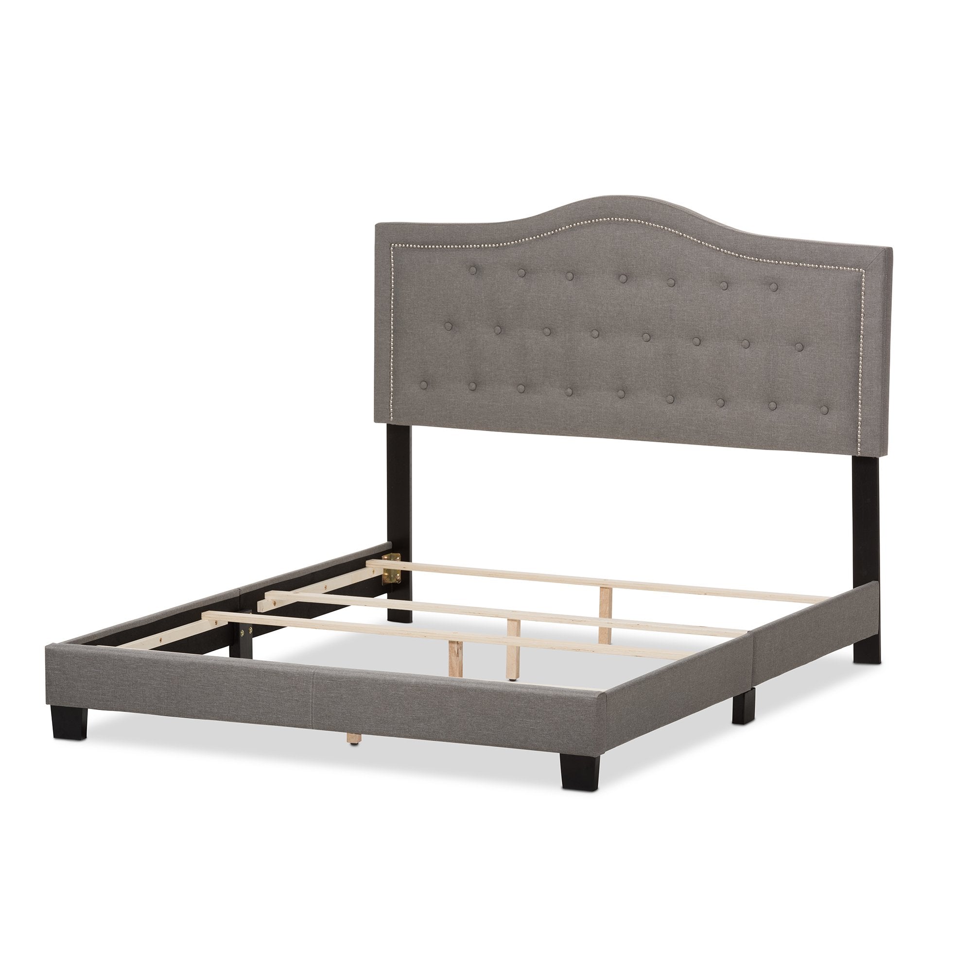 Baxton Studio Emerson Modern and Contemporary Light Grey Fabric Upholstered Queen Size Bed