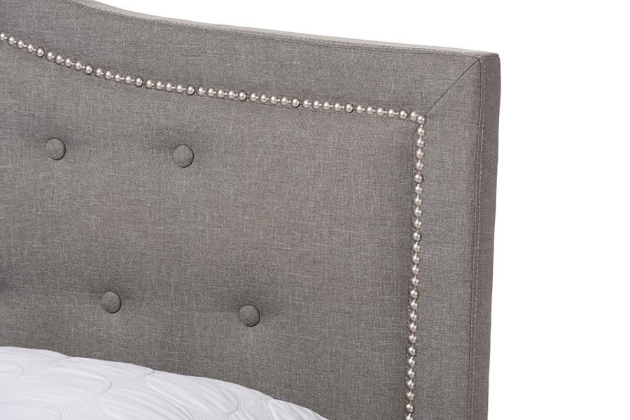 Baxton Studio Emerson Modern and Contemporary Light Grey Fabric Upholstered Full Size Bed