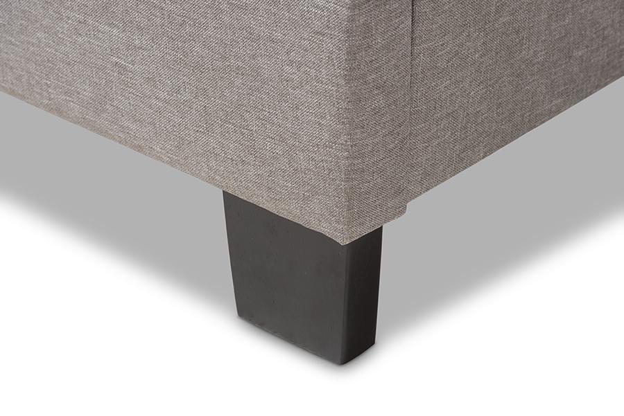 Baxton Studio Emerson Modern and Contemporary Light Grey Fabric Upholstered Full Size Bed