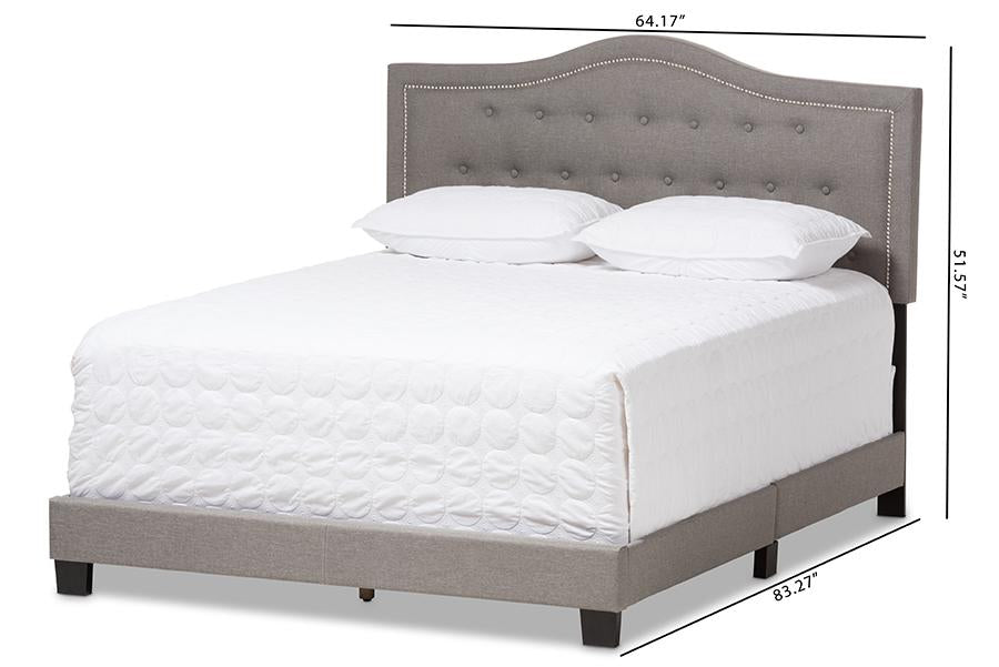 Baxton Studio Emerson Modern and Contemporary Light Grey Fabric Upholstered Full Size Bed