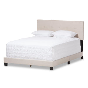 Baxton Studio Hampton Modern and Contemporary Light Beige Fabric Upholstered King Size Bed