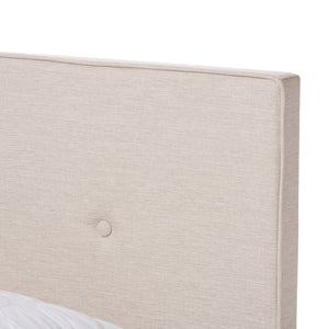 Baxton Studio Hampton Modern and Contemporary Light Beige Fabric Upholstered Full Size Bed