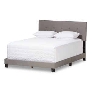 Baxton Studio Hampton Modern and Contemporary Light Grey Fabric Upholstered King Size Bed