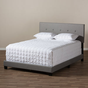 Baxton Studio Hampton Modern and Contemporary Light Grey Fabric Upholstered King Size Bed