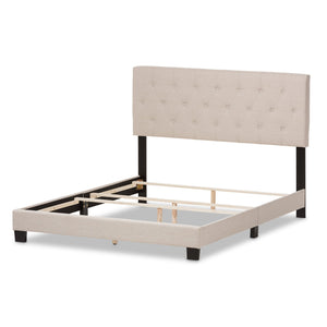 Baxton Studio Cassandra Modern and Contemporary Light Beige Fabric Upholstered Full Size Bed