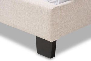 Baxton Studio Cassandra Modern and Contemporary Light Beige Fabric Upholstered Full Size Bed