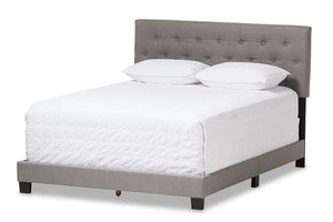 Baxton Studio Cassandra Modern and Contemporary Light Grey Fabric Upholstered King Size Bed