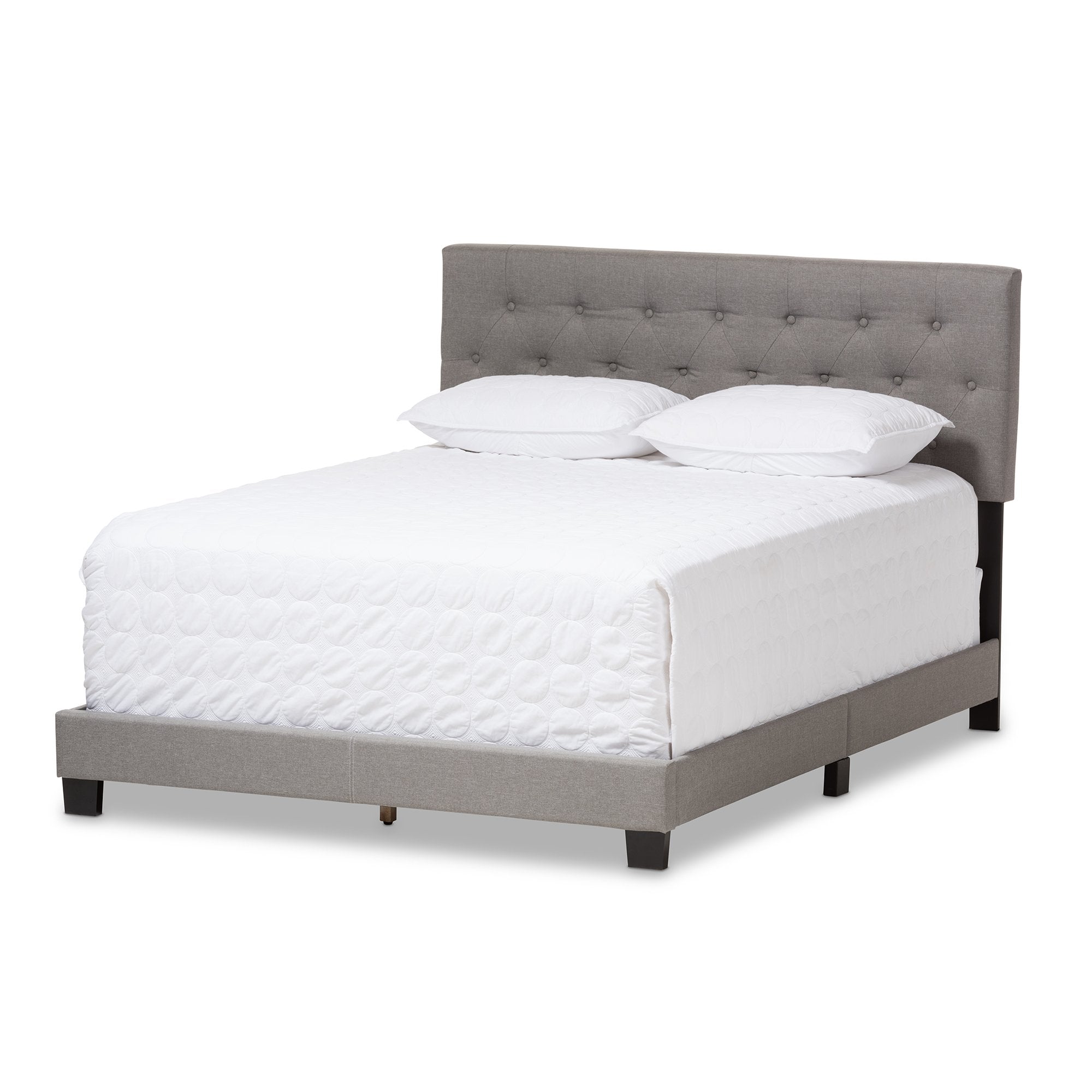 Baxton Studio Cassandra Modern and Contemporary Light Grey Fabric Upholstered Full Size Bed