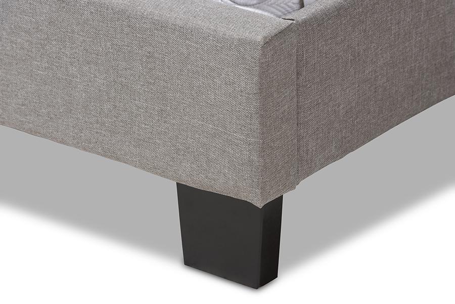 Baxton Studio Cassandra Modern and Contemporary Light Grey Fabric Upholstered Full Size Bed