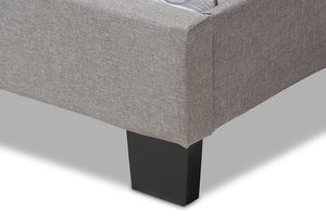 Baxton Studio Cassandra Modern and Contemporary Light Grey Fabric Upholstered Queen Size Bed