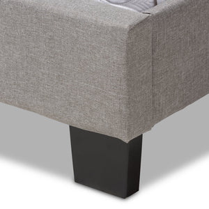 Baxton Studio Cassandra Modern and Contemporary Light Grey Fabric Upholstered Queen Size Bed