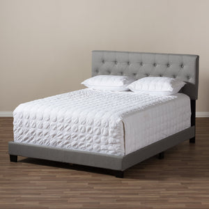 Baxton Studio Cassandra Modern and Contemporary Light Grey Fabric Upholstered King Size Bed