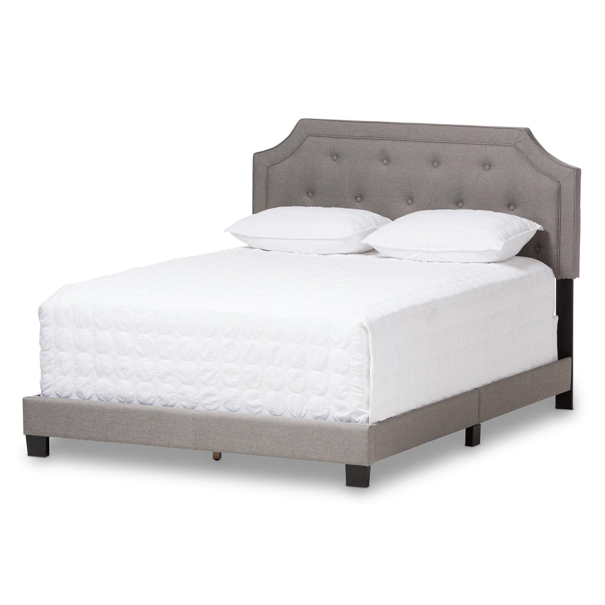 Baxton Studio Willis Modern and Contemporary Light Grey Fabric Upholstered Queen Size Bed