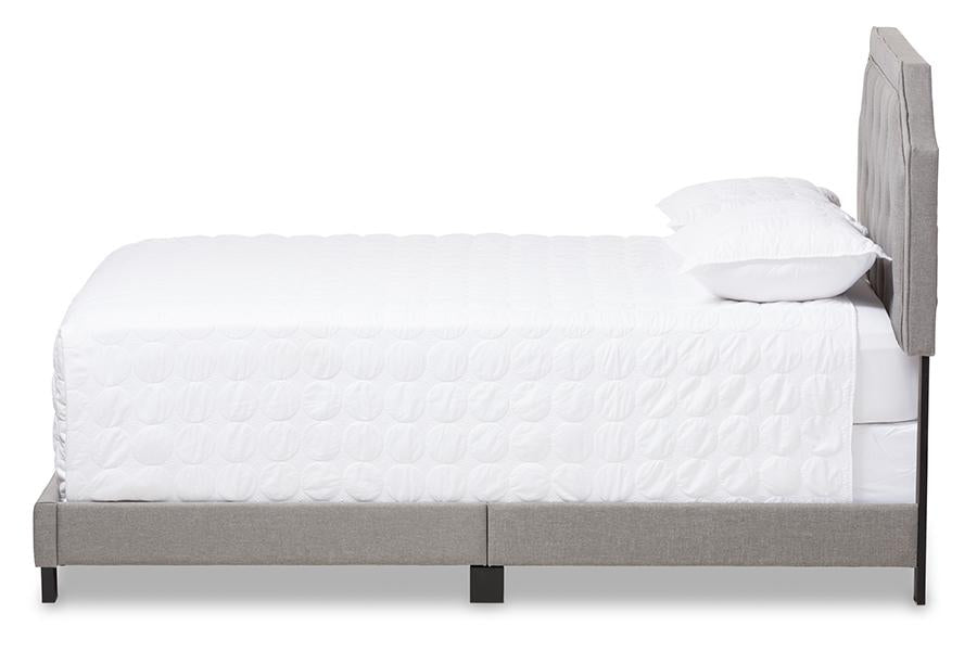 Baxton Studio Willis Modern and Contemporary Light Grey Fabric Upholstered Full Size Bed