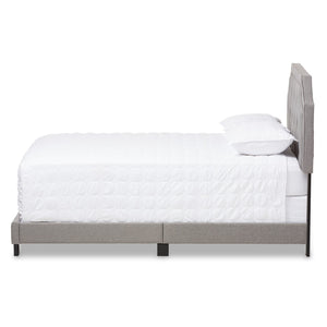 Baxton Studio Willis Modern and Contemporary Light Grey Fabric Upholstered King Size Bed