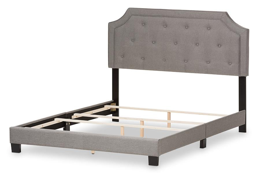 Baxton Studio Willis Modern and Contemporary Light Grey Fabric Upholstered Full Size Bed