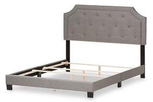 Baxton Studio Willis Modern and Contemporary Light Grey Fabric Upholstered King Size Bed