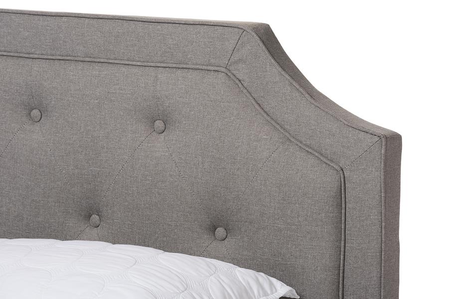 Baxton Studio Willis Modern and Contemporary Light Grey Fabric Upholstered Full Size Bed