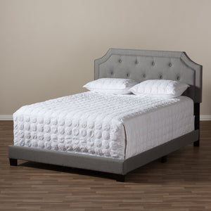 Baxton Studio Willis Modern and Contemporary Light Grey Fabric Upholstered Queen Size Bed