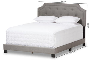 Baxton Studio Willis Modern and Contemporary Light Grey Fabric Upholstered Queen Size Bed