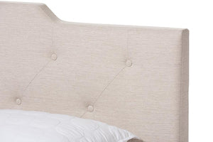 Baxton Studio Brunswick Modern and Contemporary Light Beige Fabric Upholstered King Size Bed