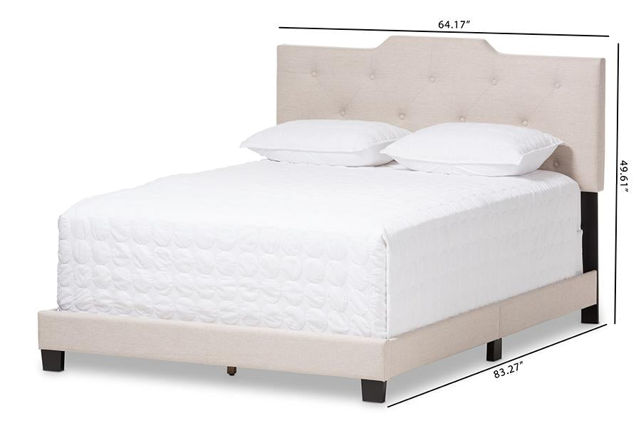 Baxton Studio Brunswick Modern and Contemporary Light Beige Fabric Upholstered Full Size Bed