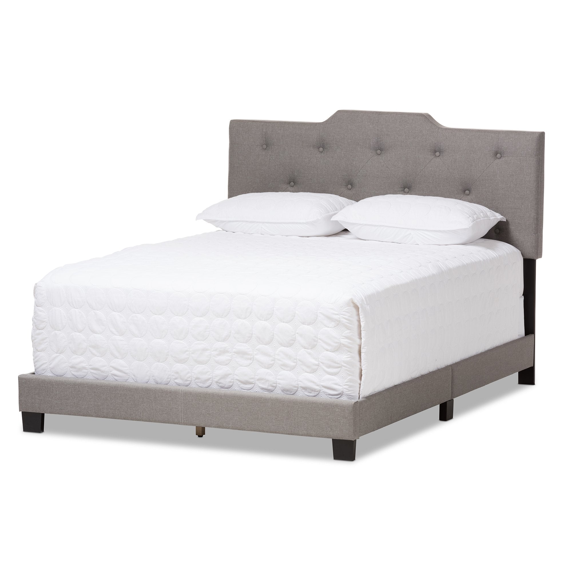 Baxton Studio Brunswick Modern and Contemporary Light Grey Fabric Upholstered King Size Bed