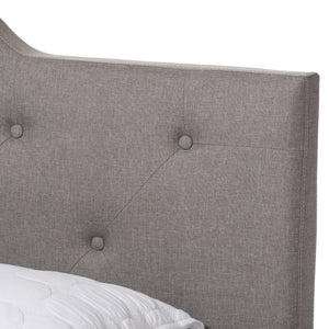 Baxton Studio Brunswick Modern and Contemporary Light Grey Fabric Upholstered Queen Size Bed