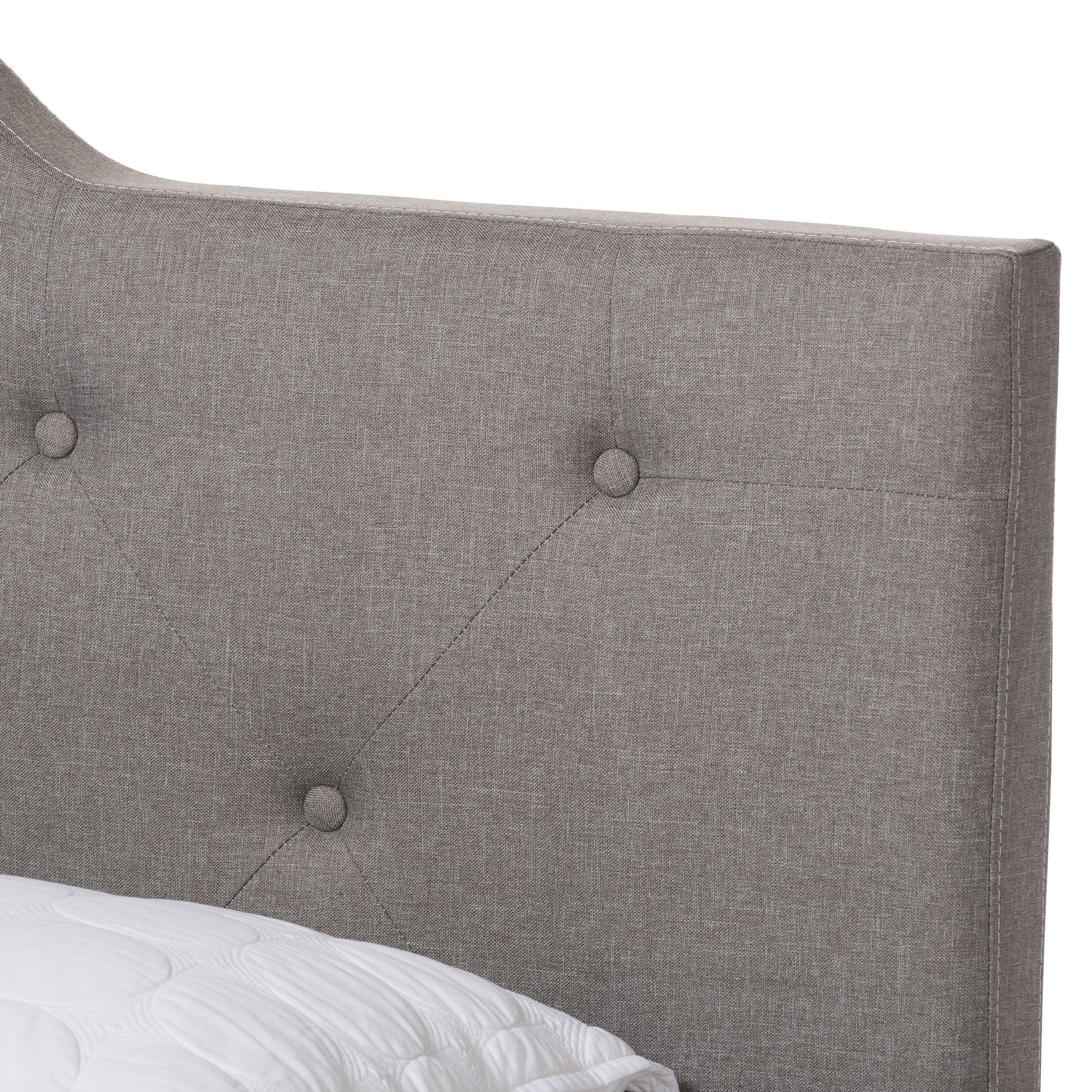 Baxton Studio Brunswick Modern and Contemporary Light Grey Fabric Upholstered Full Size Bed