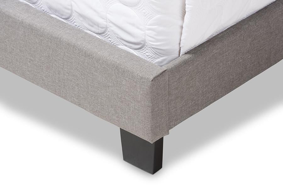 Baxton Studio Brunswick Modern and Contemporary Light Grey Fabric Upholstered Full Size Bed