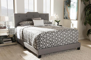 Baxton Studio Brunswick Modern and Contemporary Light Grey Fabric Upholstered Full Size Bed