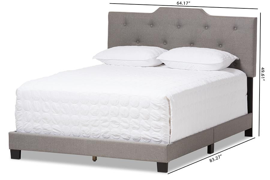 Baxton Studio Brunswick Modern and Contemporary Light Grey Fabric Upholstered Full Size Bed