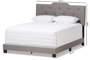 Baxton Studio Brunswick Modern and Contemporary Light Grey Fabric Upholstered King Size Bed