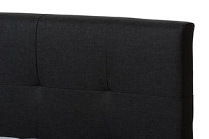 Baxton Studio Brookfield Modern and Contemporary Charcoal Grey Fabric Queen Size Bed