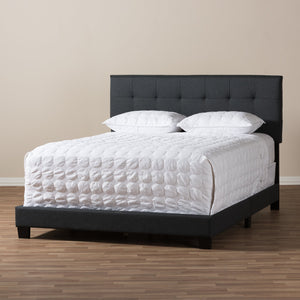 Baxton Studio Brookfield Modern and Contemporary Charcoal Grey Fabric Queen Size Bed