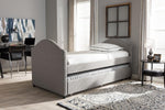 Baxton Studio Alessia Modern and Contemporary Grey Fabric Upholstered Daybed with Guest Trundle Bed