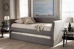 Baxton Studio Camino Modern and Contemporary Grey Fabric Upholstered Daybed with Guest Trundle Bed