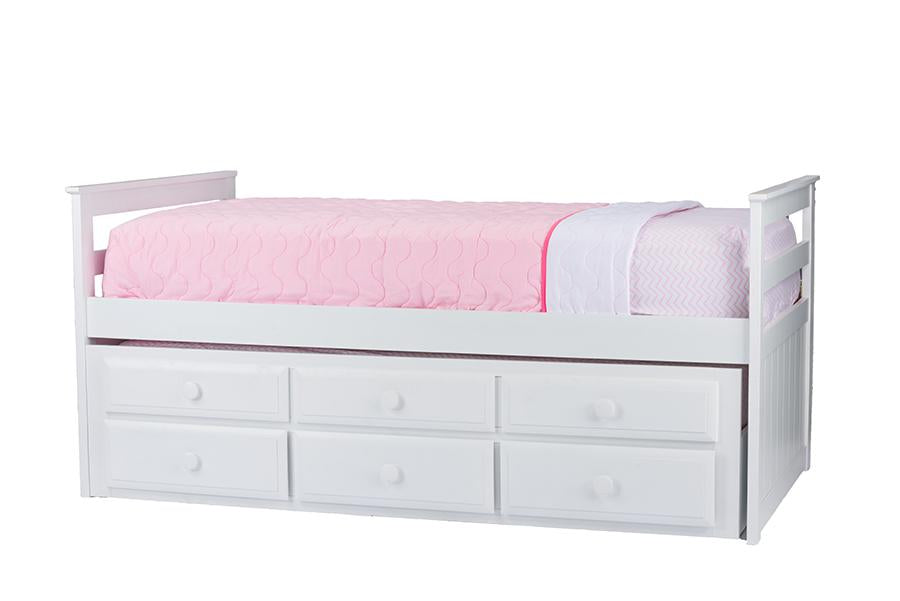 Baxton Studio Ballina White Wood Contemporary Twin-Size Trundle Bed