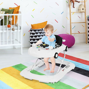 2-in-1 Foldable Baby Walker with Music Player & Lights