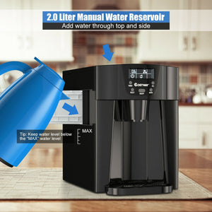 26 Lbs-24 H LCD Display 2 In 1 Ice Maker Water Dispenser