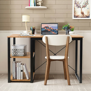 Computer Desk with Bamboo Top & 2 Storage Shelves